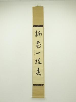 花月庵　田中青坡筆　「梅花一枝春」一行書　肉筆紙本掛軸（共箱）